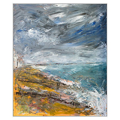 Winter 2021 Seascape - 4 “After Eunice 1” - Acrylics on Canvas