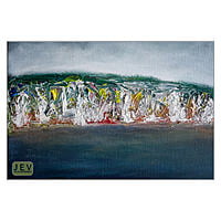 Across the 22-12 Bay Seascape - Mixed Media  on Canvas