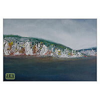 Across the 22-12 Bay Seascape - Mixed Media  on Canvas