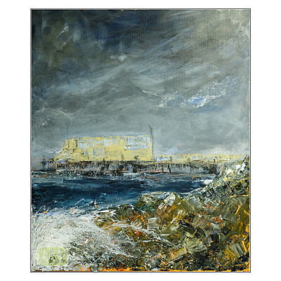 Winter 2021 - 5 “After Eunice 2, A bigger splash at Splash Point” - Seascape on Canvas