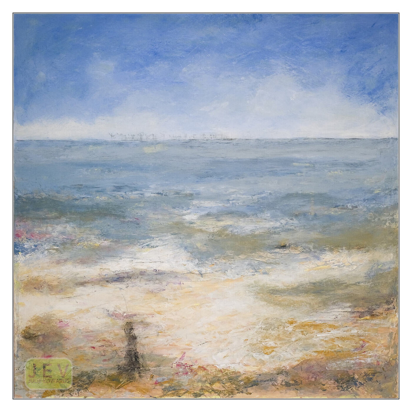 Summer Tides Out 1 - Seascape - Mixed Media on board Summer Tides Out 1 - Seascape - Mixed Media on board