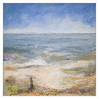 Summer Tides Out 1 - Seascape - Mixed Media on board