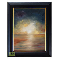 Sunset with Pier - Oils on MDF Panel Sunset with Pier - Oils on MDF Panel