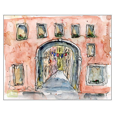 Venice Watercolour Print -  Sotoportego de la colonne